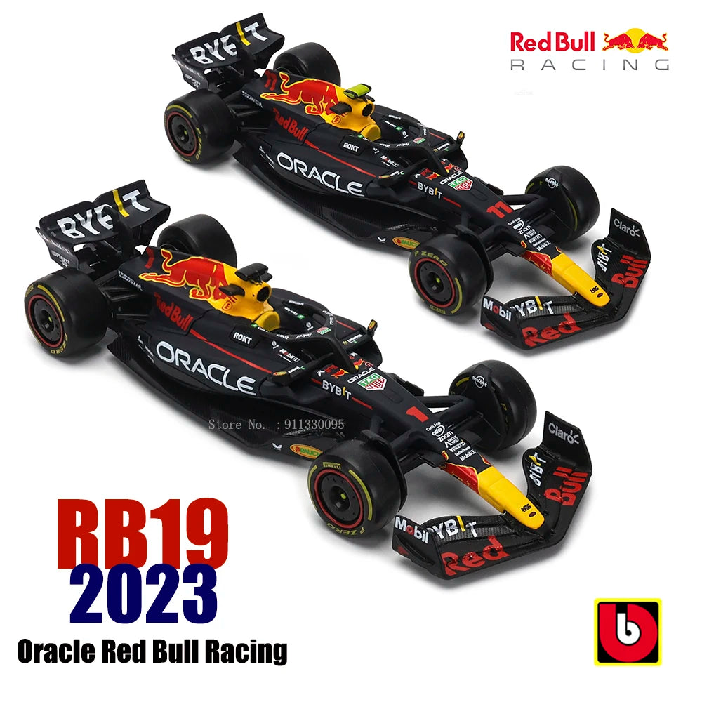 Bbugo 1:43 F1 챔피언 레드 불 레이싱 태그 호이어 RB19 2023 #1 베르스타펜 #11 페레즈 합금 자동차 다이캐스트