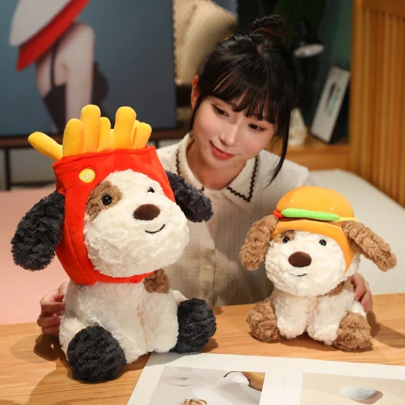 감자튀김 버거 밀크 부드러운 강아지 꼭 껴안고 싶은 봉제 인형