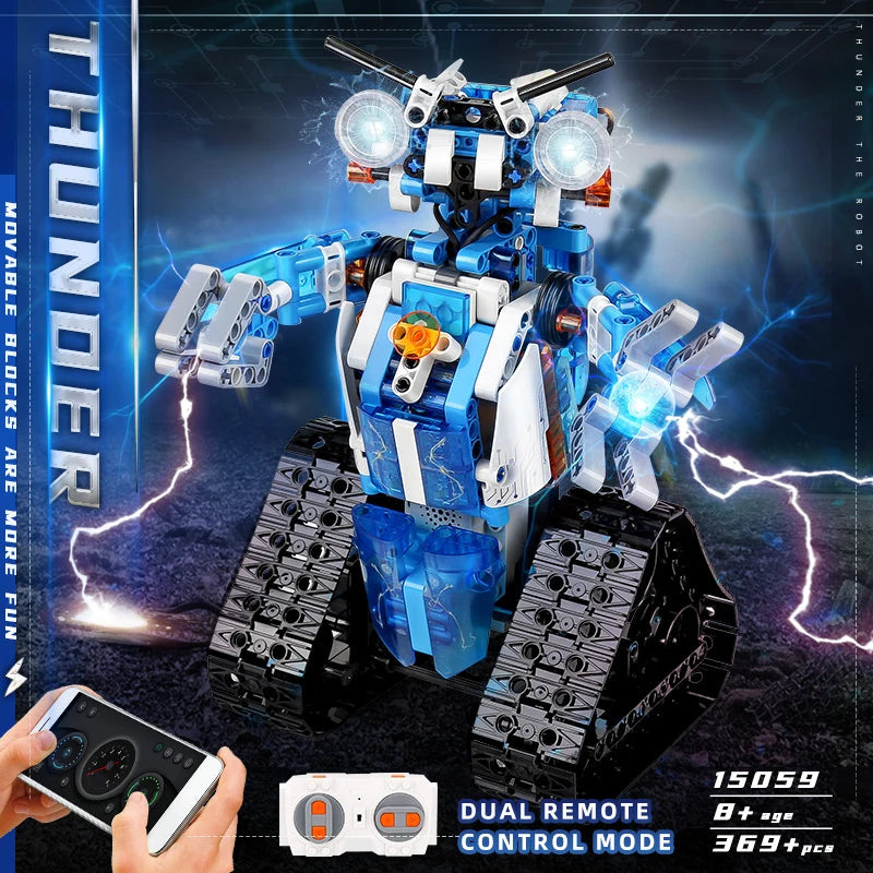 MOULD KING 15059 15078 ロボット玩具 APP&RC 電動ロボット LED パーツ付き