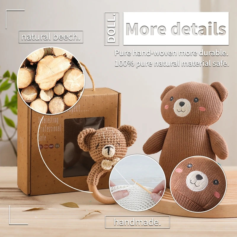 Handmade Crochet Wool Bear Set