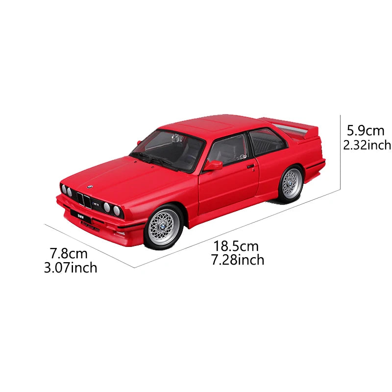 부라고 1998 BMW M3 (E30) 스포츠카 모델 1:24 스케일 합금