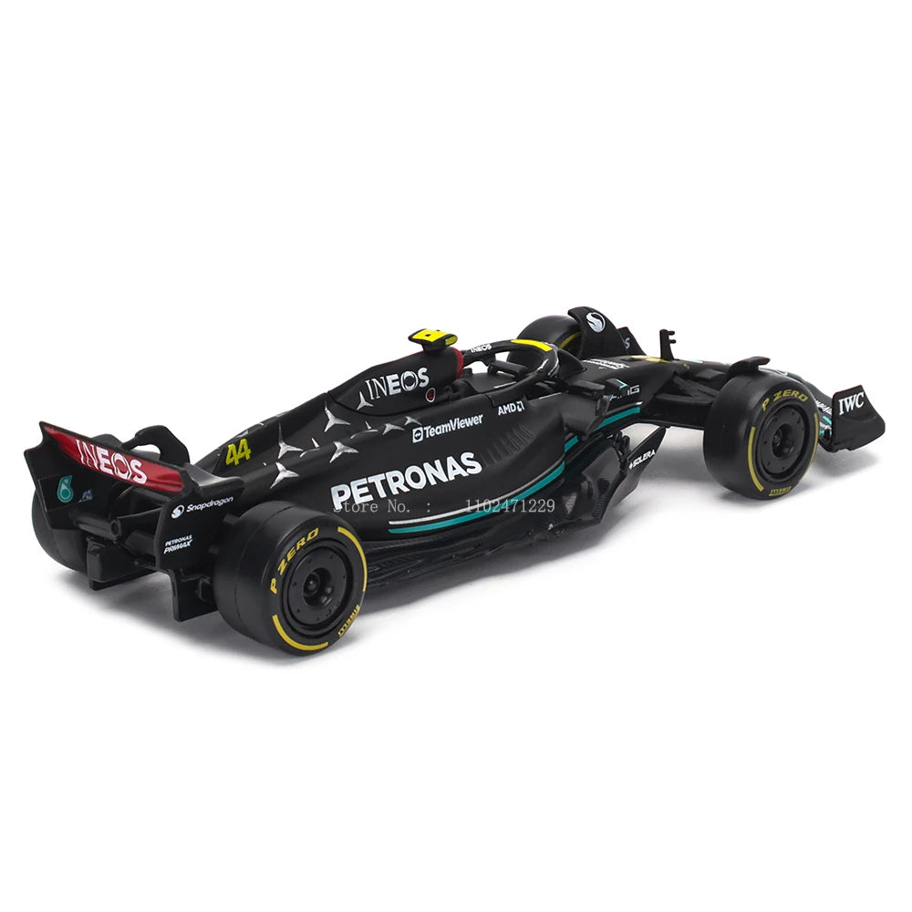 부라고 1:43 메르세데스-AMG 페트로나스 F1 팀 W14 2023 #44 해밀턴 #63 조지 러셀 합금 자동차 다이캐스트