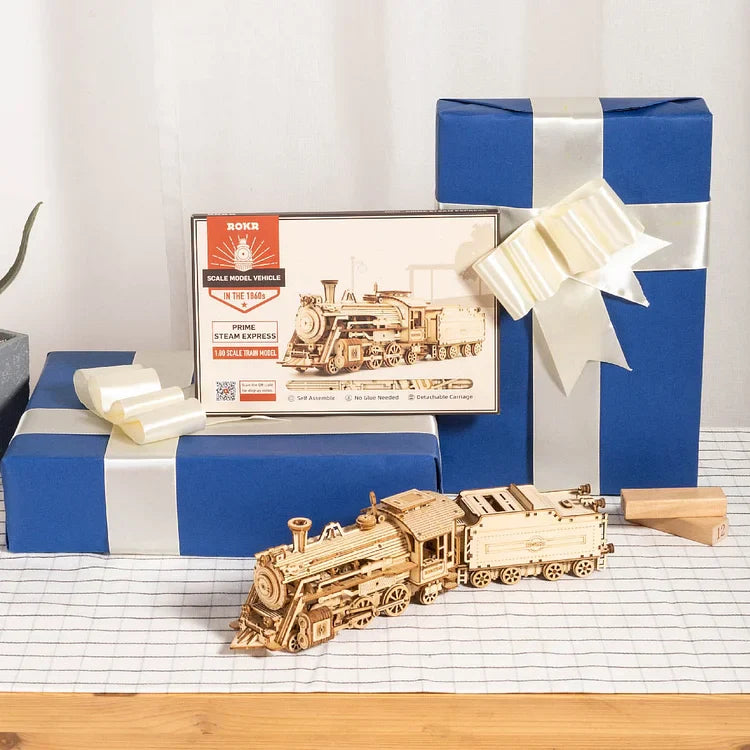 Robotime ROKR Prime Steam Express Train 3D 나무 퍼즐 MC501