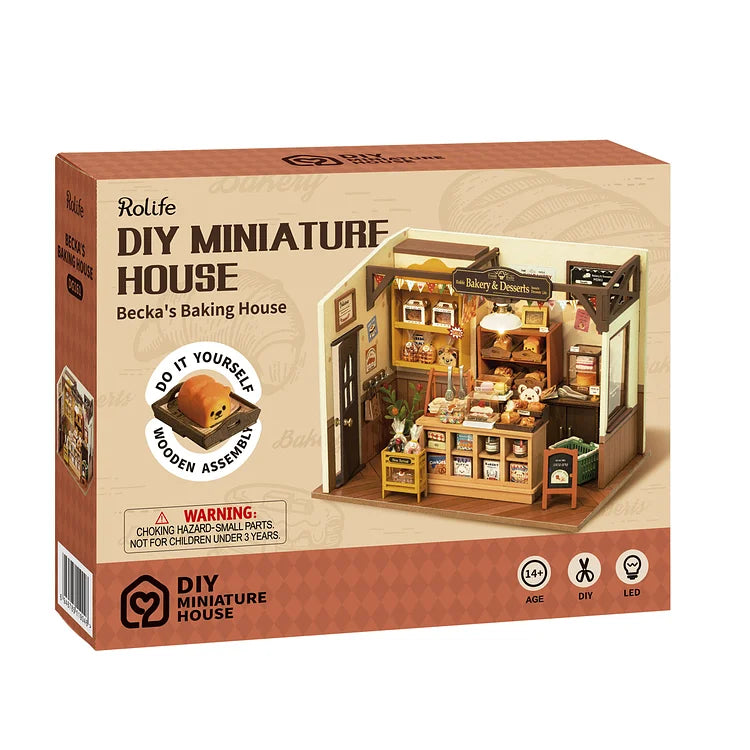 Robotime Rolife Becka のベーキングハウス DIY ミニチュアハウスキット DG161
