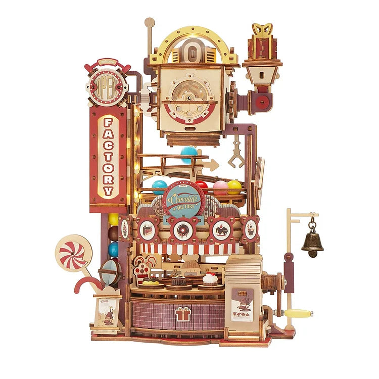 Robotime ROKR チョコレートファクトリー マーブルラン 3D 木製パズル LGA02