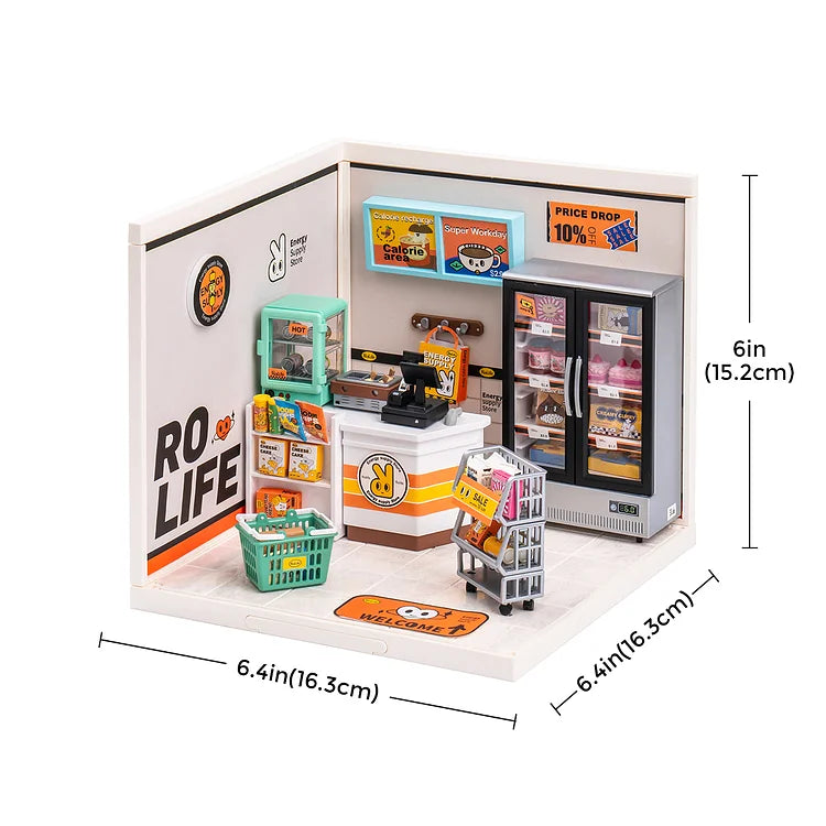 Robotime Rolife Super Creator Super Fruit Store Plastic DIY Miniature House Kit DW003