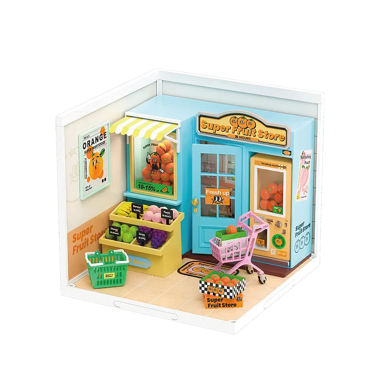 Robotime Rolife Super Creator Super Fruit Store Plastic DIY Miniature House Kit DW003