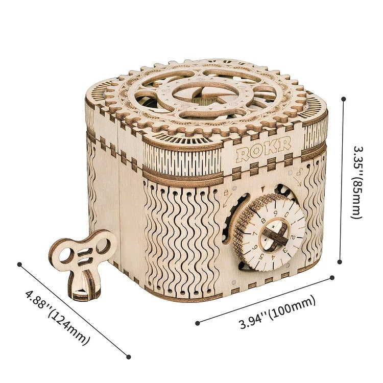 Robotime ROKR Treasure Box Mechanical Gears 3D Wooden Puzzle LK502