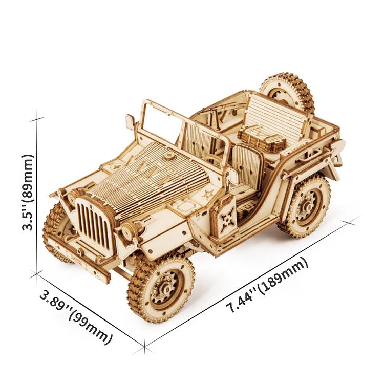 Robotime ROKR Army Jeep Scale Model 3D Wooden Puzzle MC701