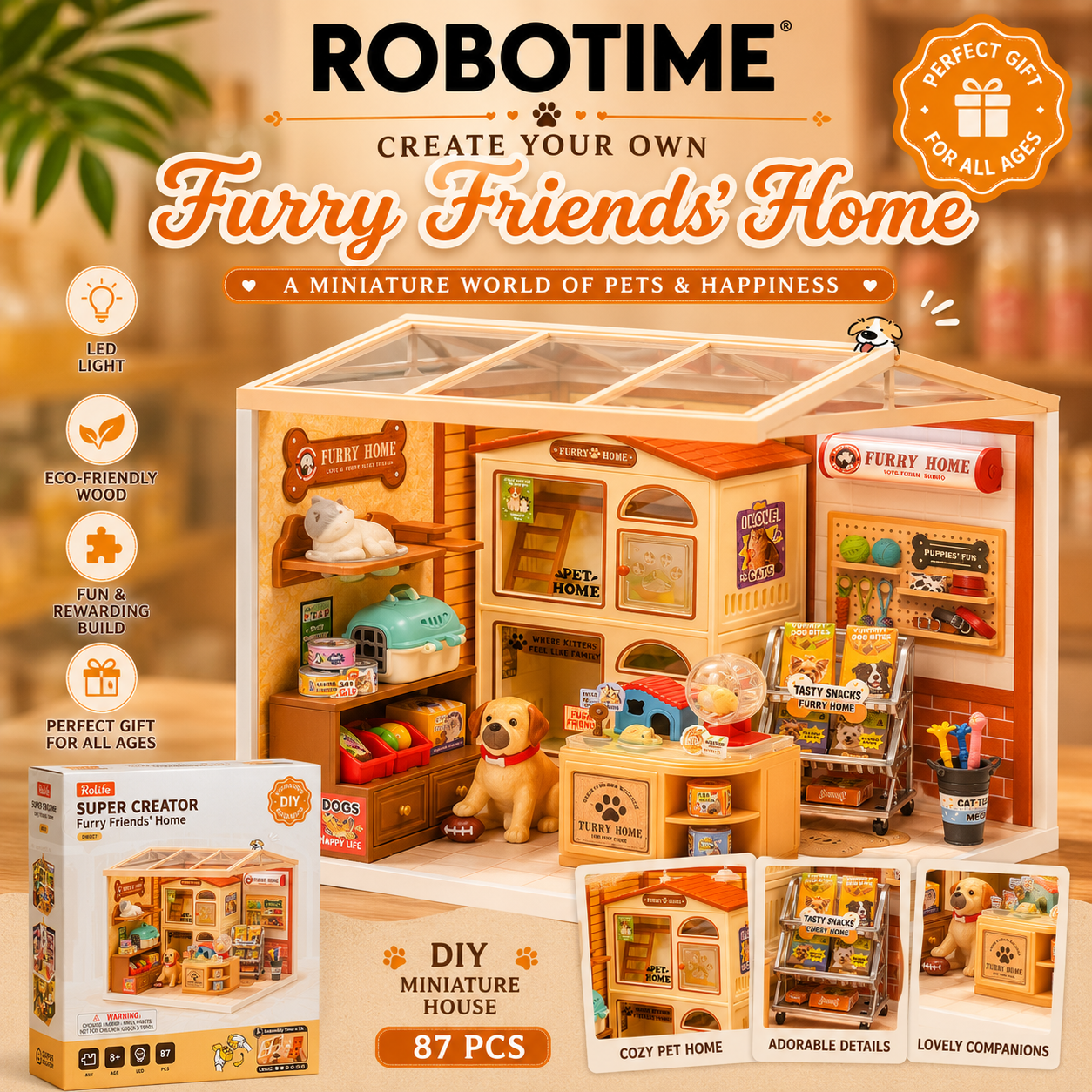 Rolife Furry Friends' Home Super Creator Miniature House DW027