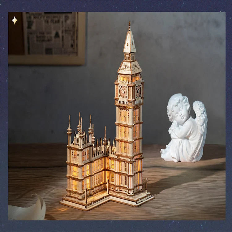 Robotime Rolife Big Ben With Lights TG507 Architecture 3D Wooden Puzzle