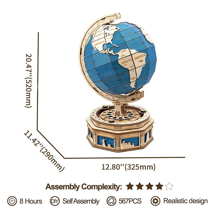 Robotime ROKR The Globe Model 3D Wooden Puzzle ST002