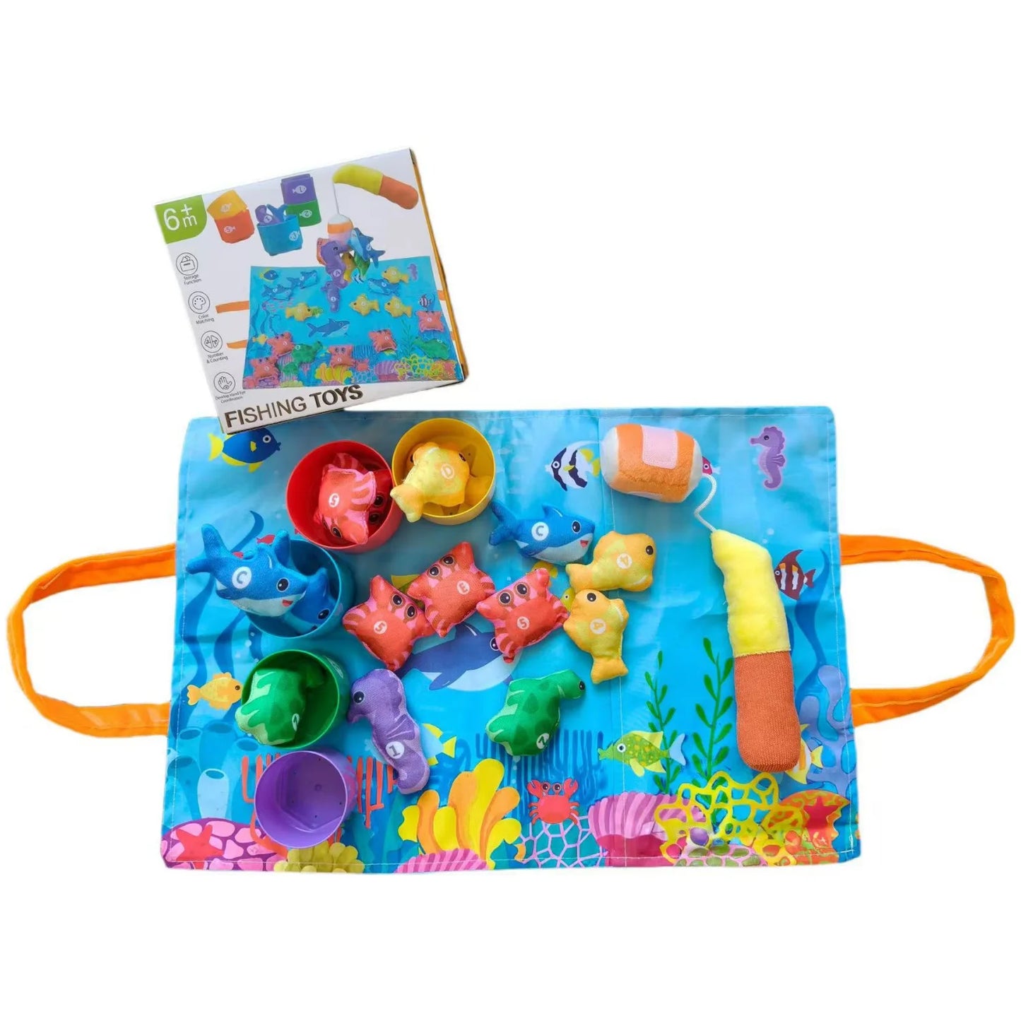 Cloth Fishing Game with Stacking Cups
