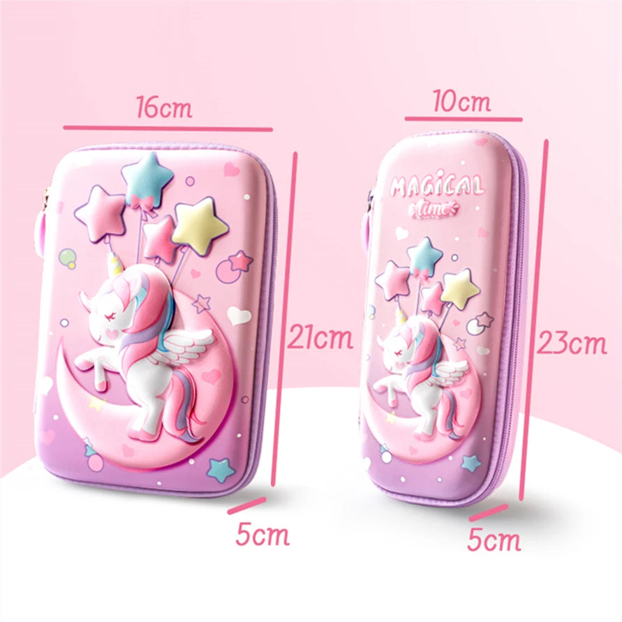 3D EVA unicorn cute pencil case cartoon stationery