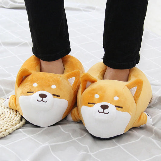 Cute Lazy Shiba Inu Dog Slippers