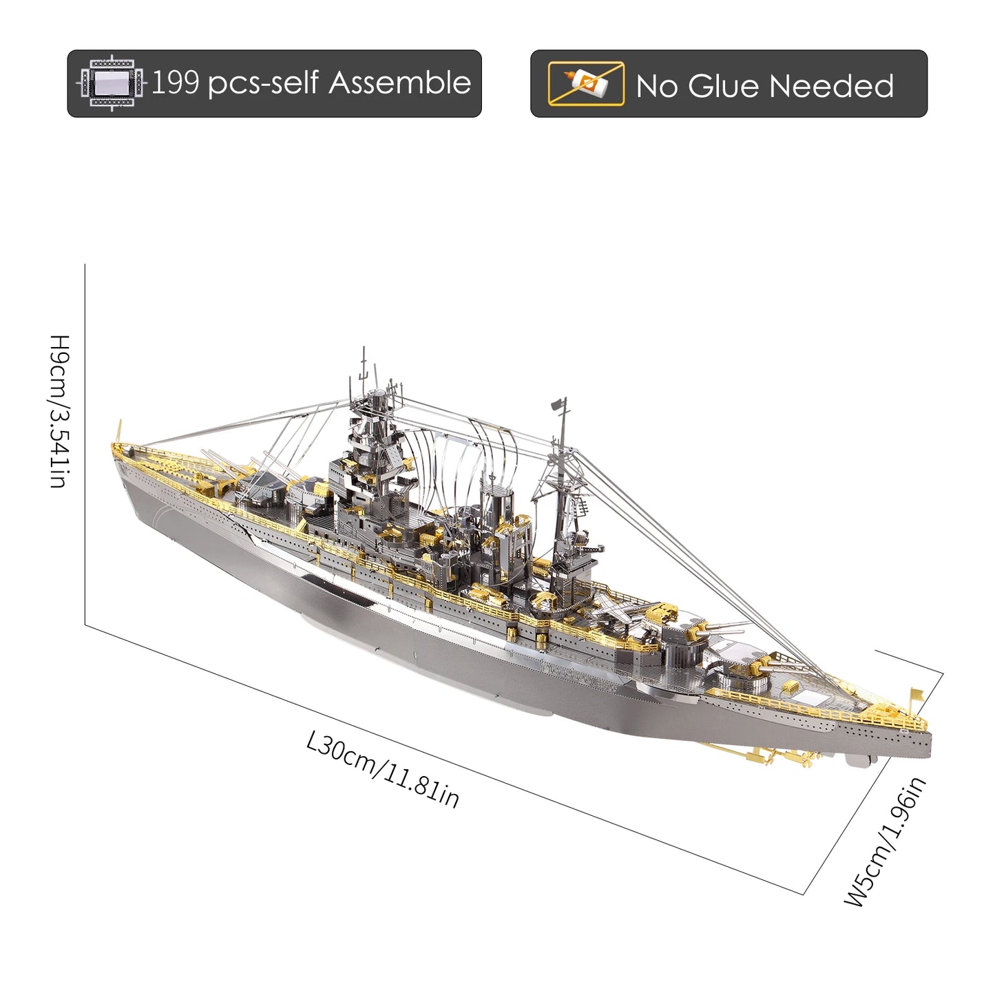 Piececool Nagato Class Battleship 3D Metal Puzzle Model