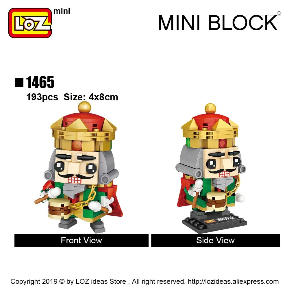 New LOZ Mini Blocks Heads Japan Anime Nutcracker King Bear Cartoon Cute Animal Snoring Soldiers Building Blocks Toys Children