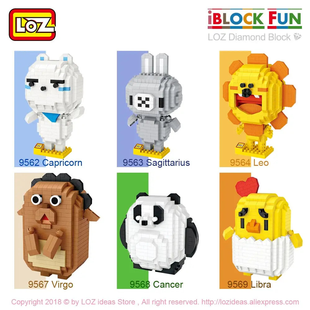 LOZ Diamond Blocks Animal Cartoon Characters