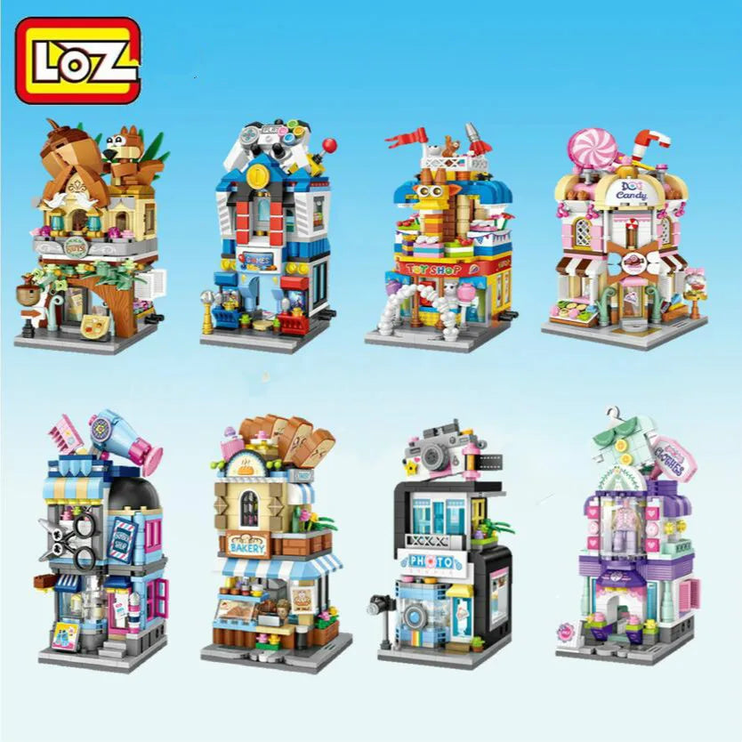 LOZ Building Blocks City View Scene Coffee Shop Retail Store