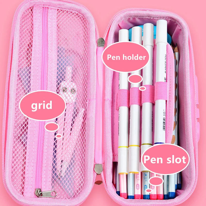 3D EVA pen case Password lock pencil case