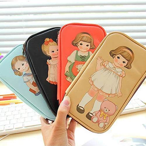 Cartoon Doll Girl Pattern Pencil Case