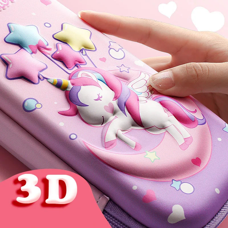 3D EVA unicorn cute pencil case cartoon stationery