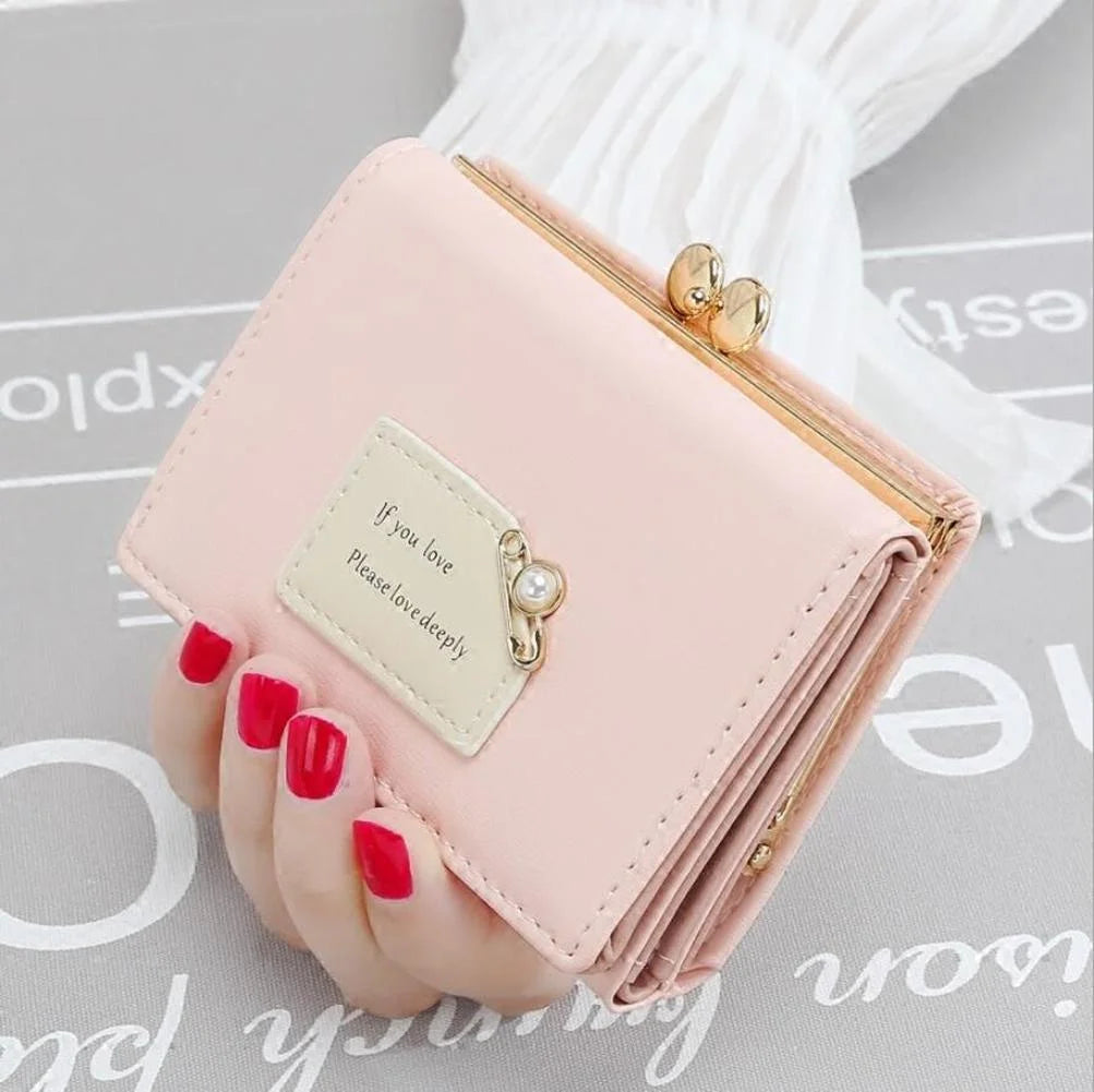 Women Short Design Three Fold Wallet