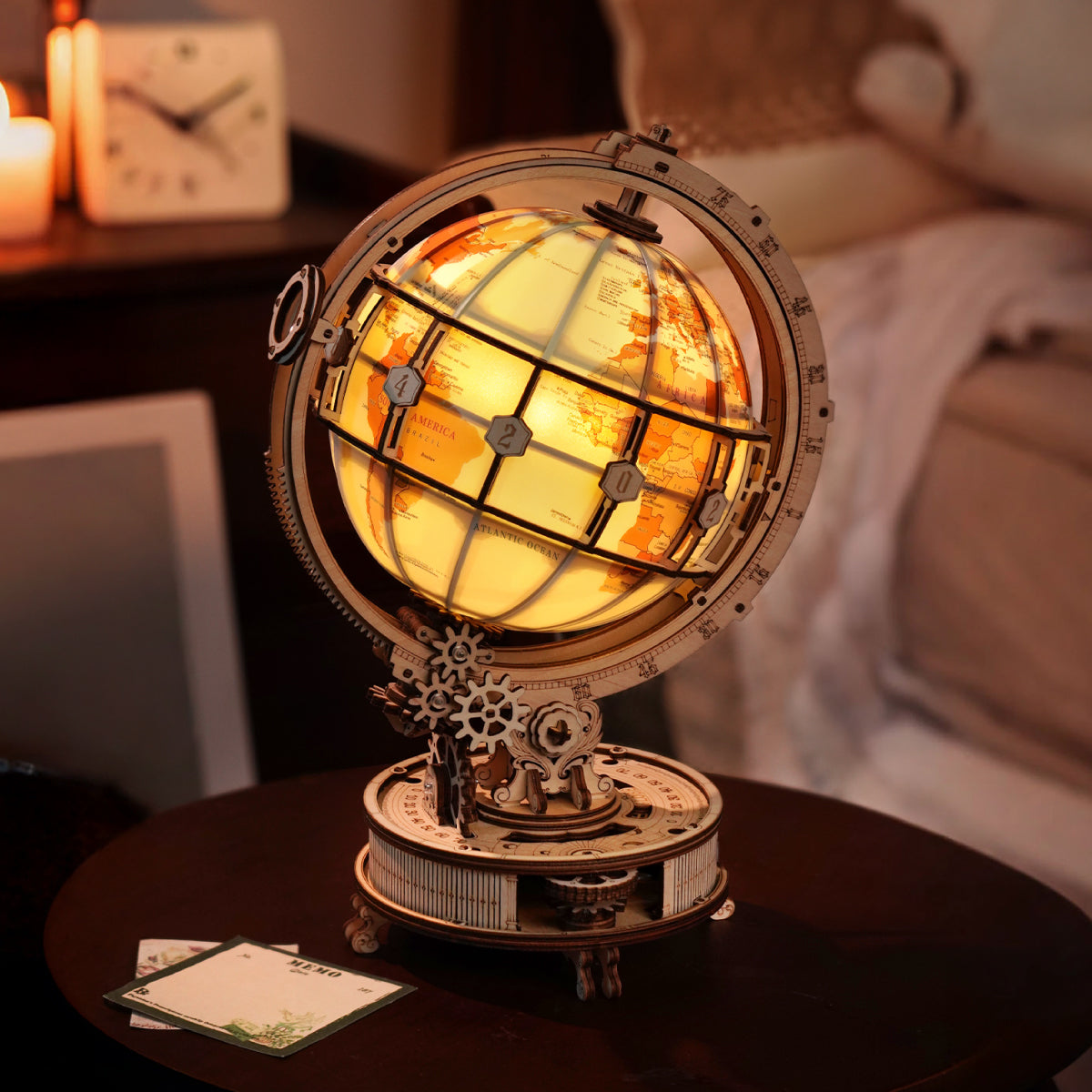 ROKR Luminous Globe 3D Wooden Puzzle ST003D (Electric Version)
