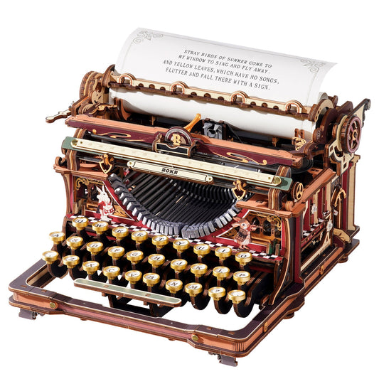 Robotime ROKR Mechanical Typewriter Wooden 3D Puzzle LK703C (Magic Version)