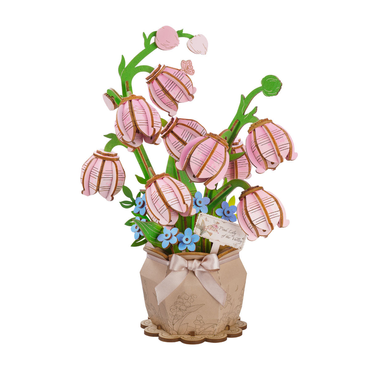 Robotime Rowood Pink Lily of the Valley DIY Flower Bouquet