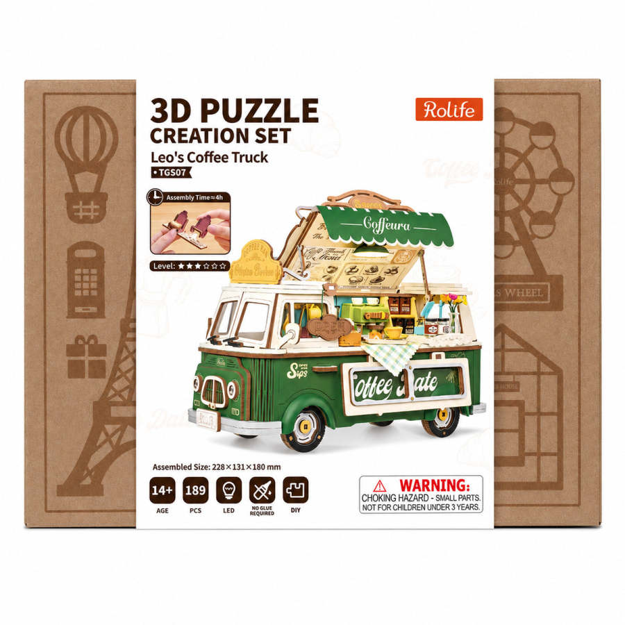 Rolife Leo's Coffee Truck 3D Wooden Puzzle TGS07