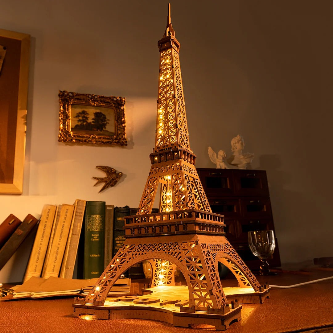 Robotime Rolife Night of the Eiffel Tower 3D Wooden Puzzle TGL01