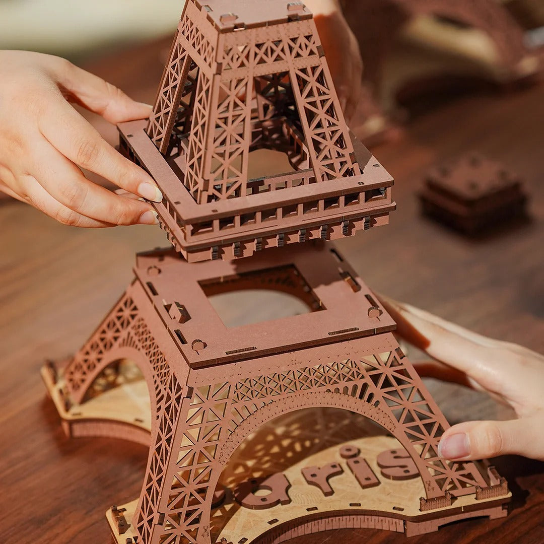 Robotime Rolife Night of the Eiffel Tower 3D Wooden Puzzle TGL01