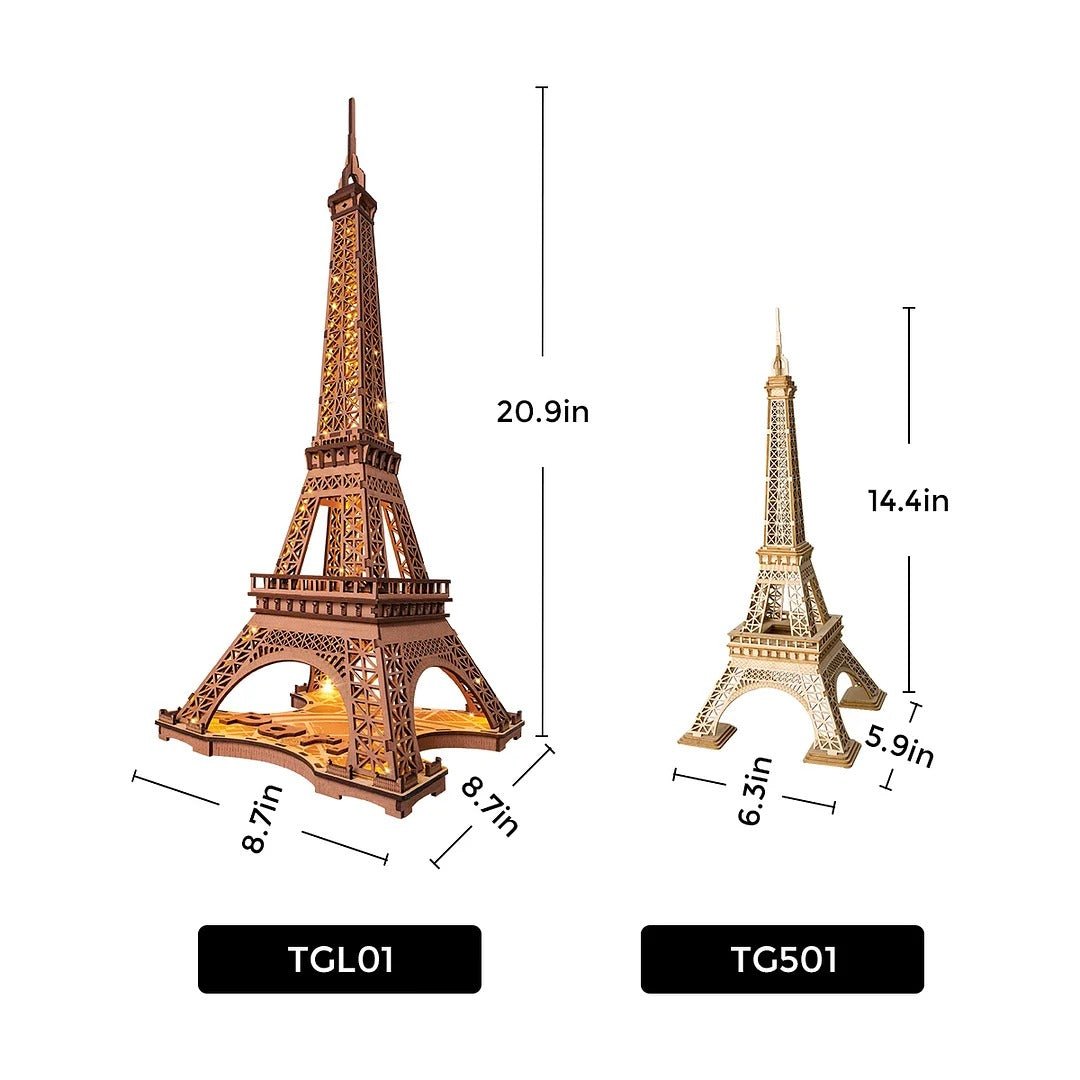 Robotime Rolife Night of the Eiffel Tower 3D Wooden Puzzle TGL01