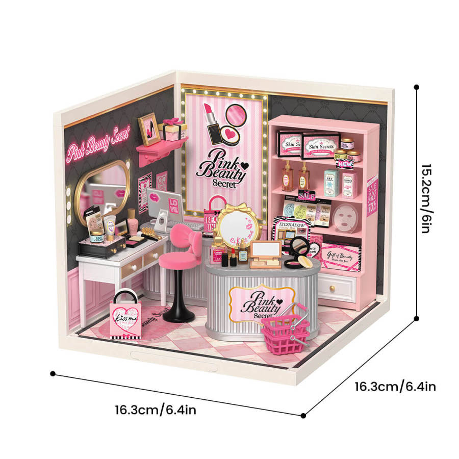 Rolife Pink Beauty Secret Super Creator Miniature House DW026