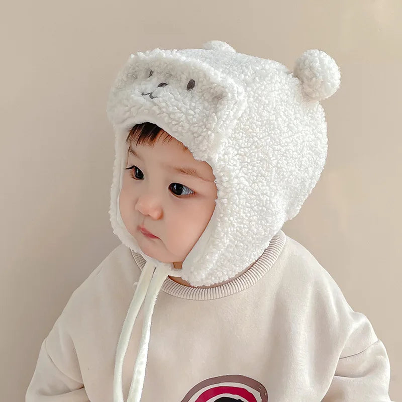 Bear Winter Baby Ultra Soft Hat with Earflap 0-12M