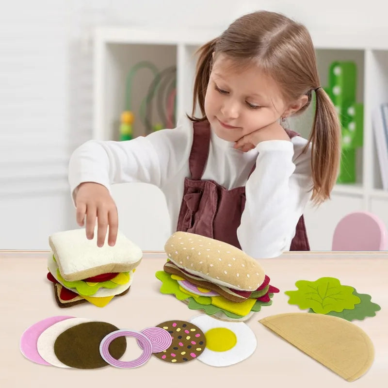 28PCS Felt Food Burger Sandwich