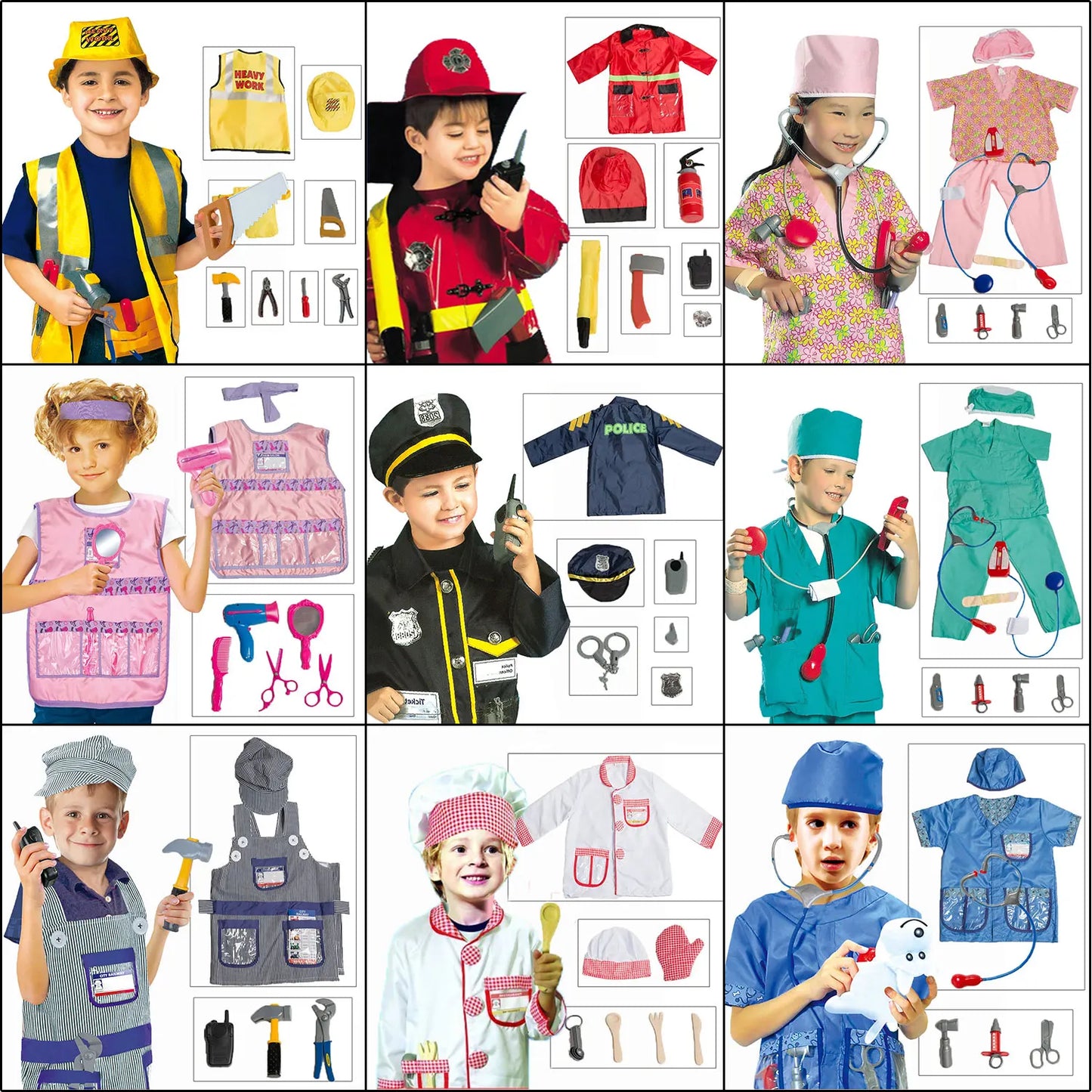 Kids Occupation Costume Role Play Kit Set