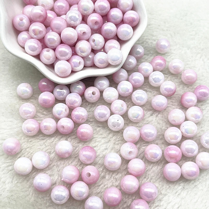 6--10mm Round Acrylic Beads Loose Spacer Beads for Jewelry Making