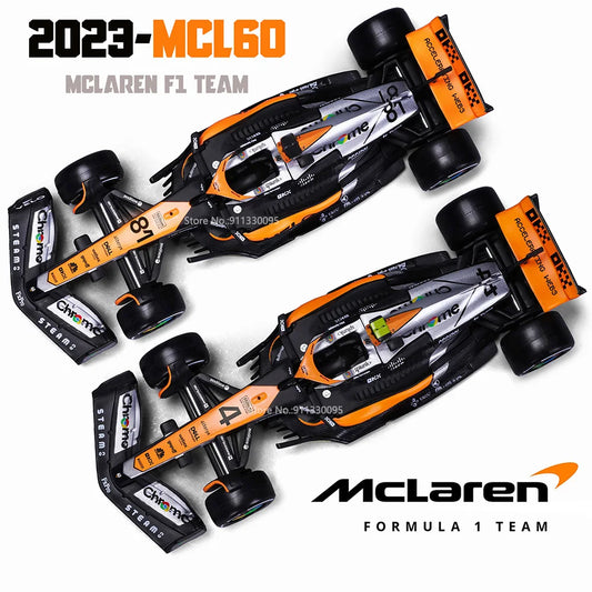 Bburago 1:43 P2 British GP Mclaren F1 MCL60 2023 #4 Lando Norris #81 Oscar Piastri Alloy Car Die Cast