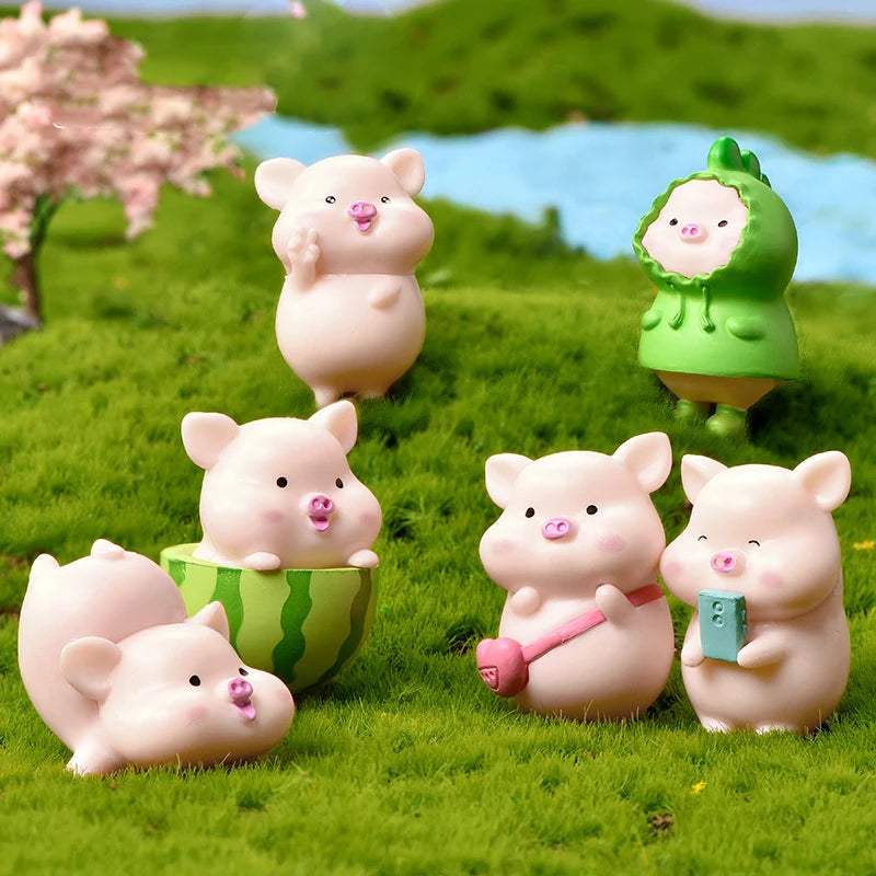 Kawaii Pig Resin Diy Home Decoration Figurines