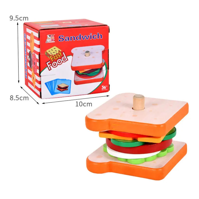 Wooden Burger Stacking Toys