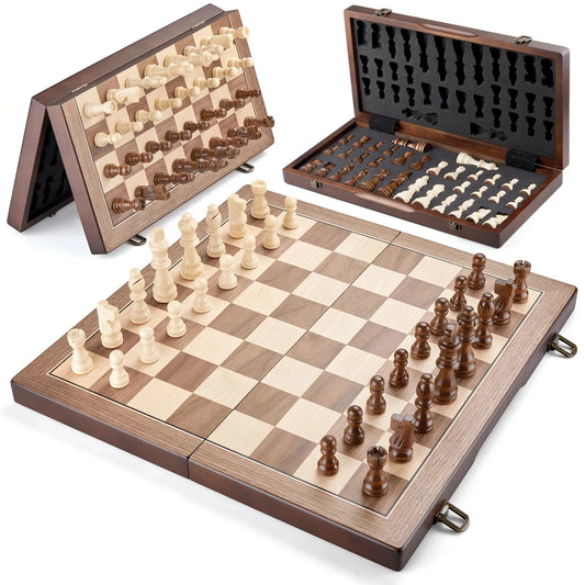 Wooden chess set 39.37cm/15.5inch with 2 additional queens