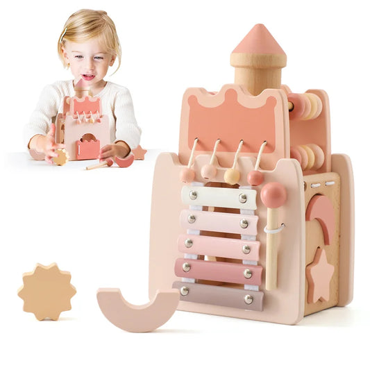 Wooden Montessori Castle Pink House