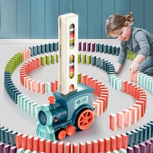 Kids Automatic Laying Domino Train Electric Car