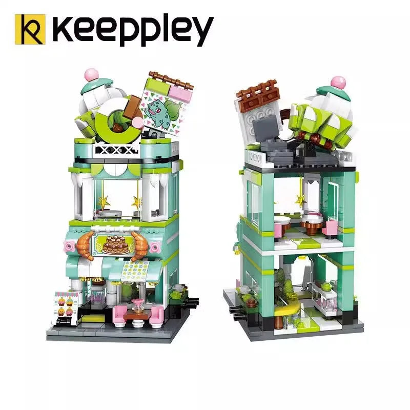 Keeppley Pokemon building blocks city building street scene series