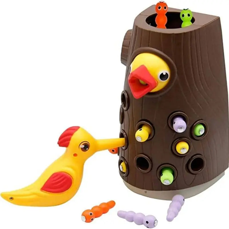 Magnetic Woodpecker Catching Worms Feeding Game