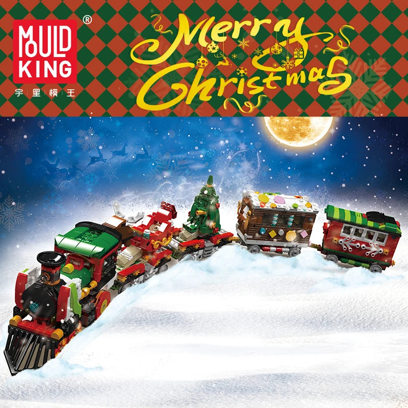 Mould King 12028 Building Block MOC 2 in 1 Changing Robot and Winter Holiday Train