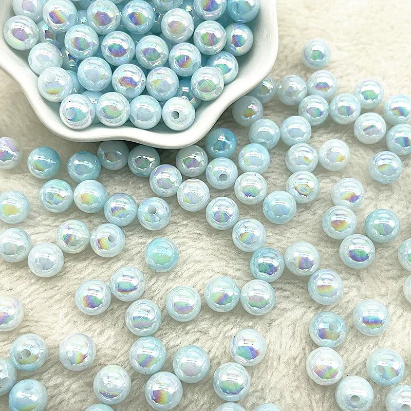 6--10mm Round Acrylic Beads Loose Spacer Beads for Jewelry Making