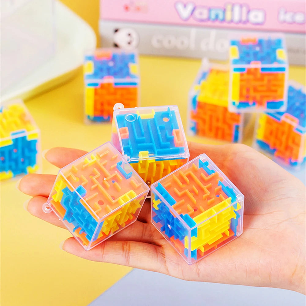 10Pcs Fun 3D Cube Rolling Beads Maze Educational Toys